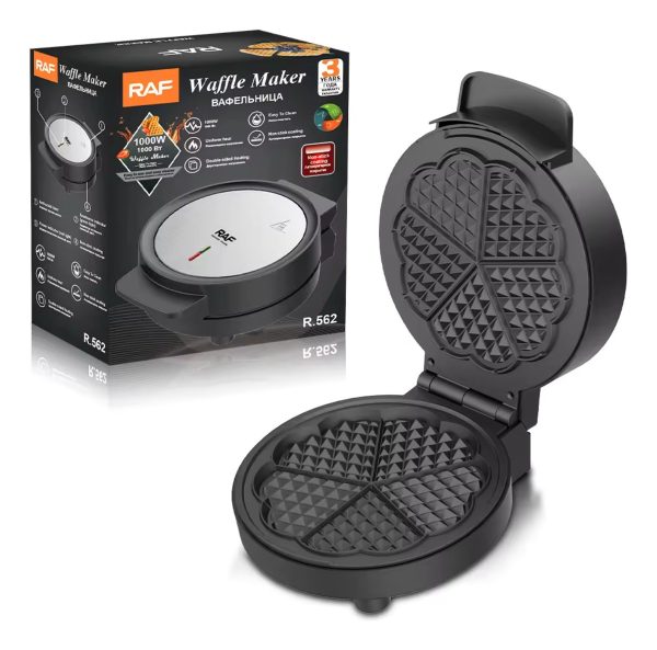 Waflera De Acero Forma Corazón Antiadherente 1000w