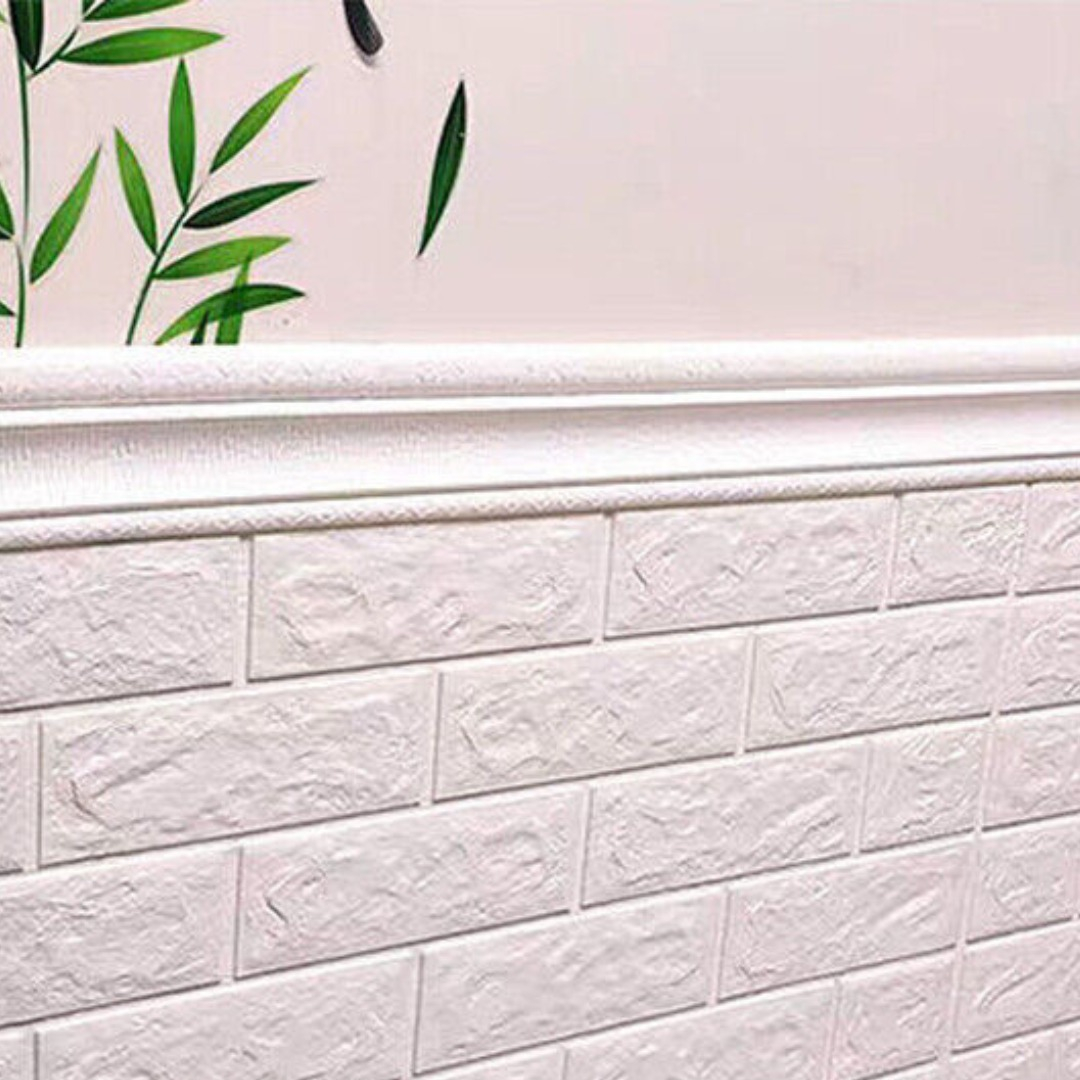 Zócalo Autoadhesivo 3d Revestimiento Pared Blanco Moldura - Imagen 5