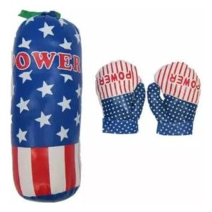 Saco De Boxeo Infantil Colgante Hh1 Power Cuero Azul 50cm Con Relleno: imagen 2