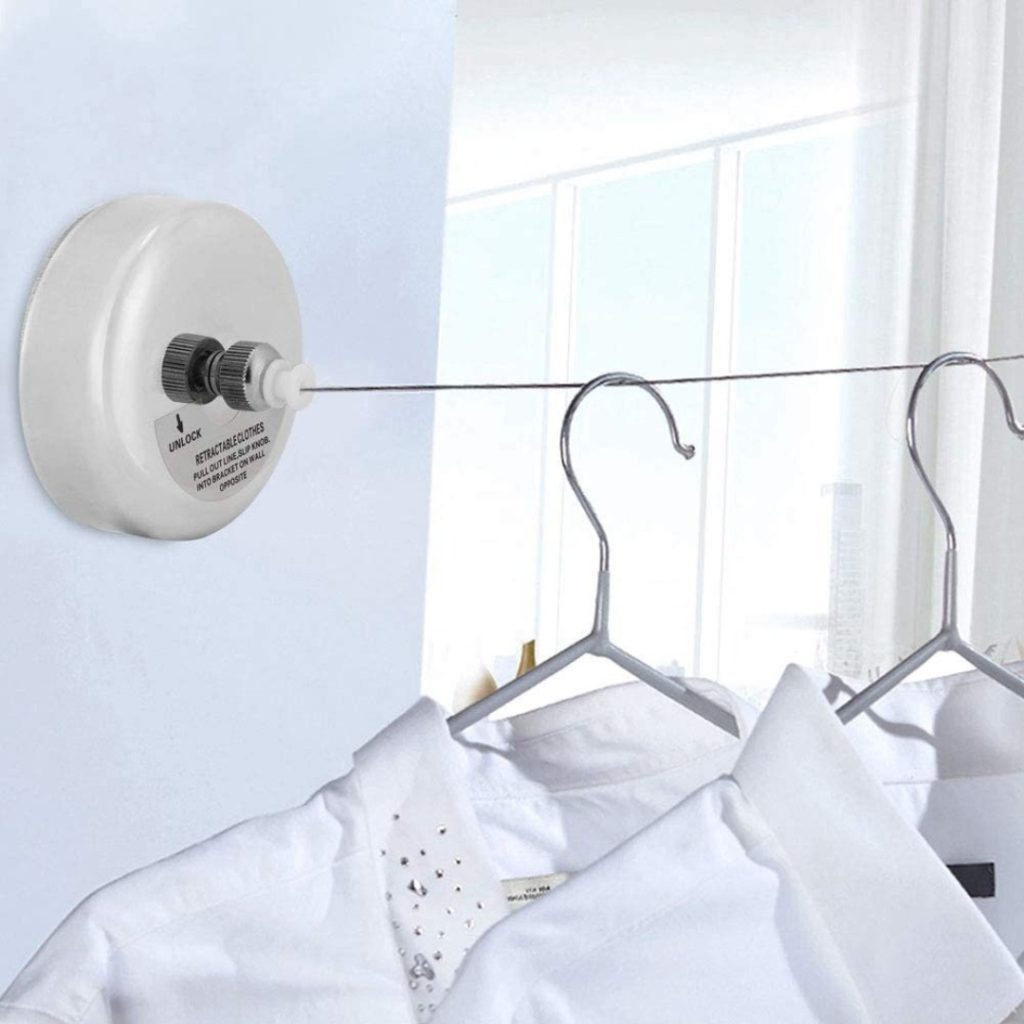 Tendedero Extensible Pared Retractil Acero Largo 3 Mts