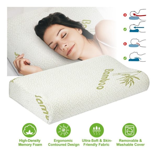Almohada Viscoelástica Memoria Cervical Bamboo X 2 Unidades