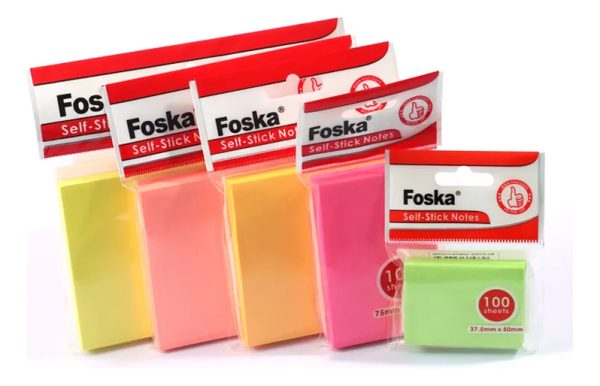 Notas Adhesivas Colores 100 Hojas 75 X 75 Pack X24 Uni Foska