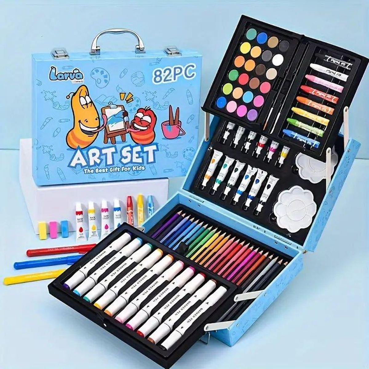 Set De Arte Maleta 82 Pcs Crayolas Marcadores Pintura: imagen 8