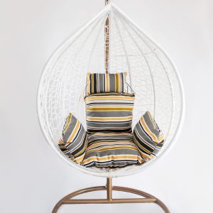 Hamaca De Jardin Patio Sillon Colgante Con Almohadones Gris: imagen 4
