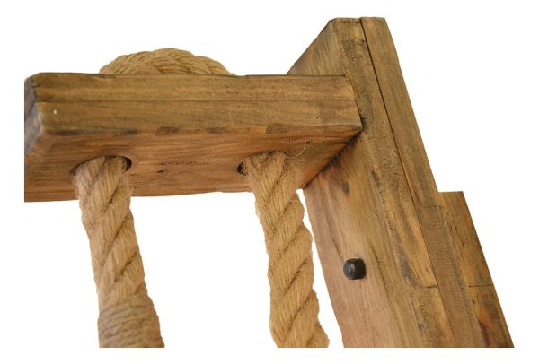Portalampara Rustico De Madera Y Cuerda Calidad