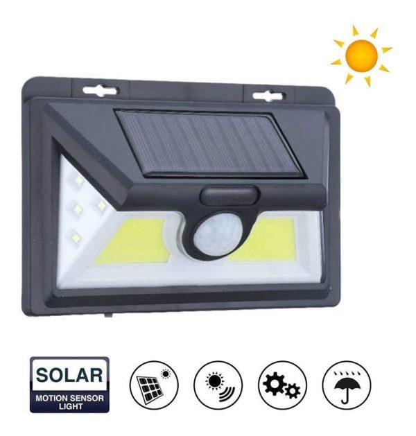 Farol Luz Foco Solar Exterior Sensor Movimiento X 3 Unidades