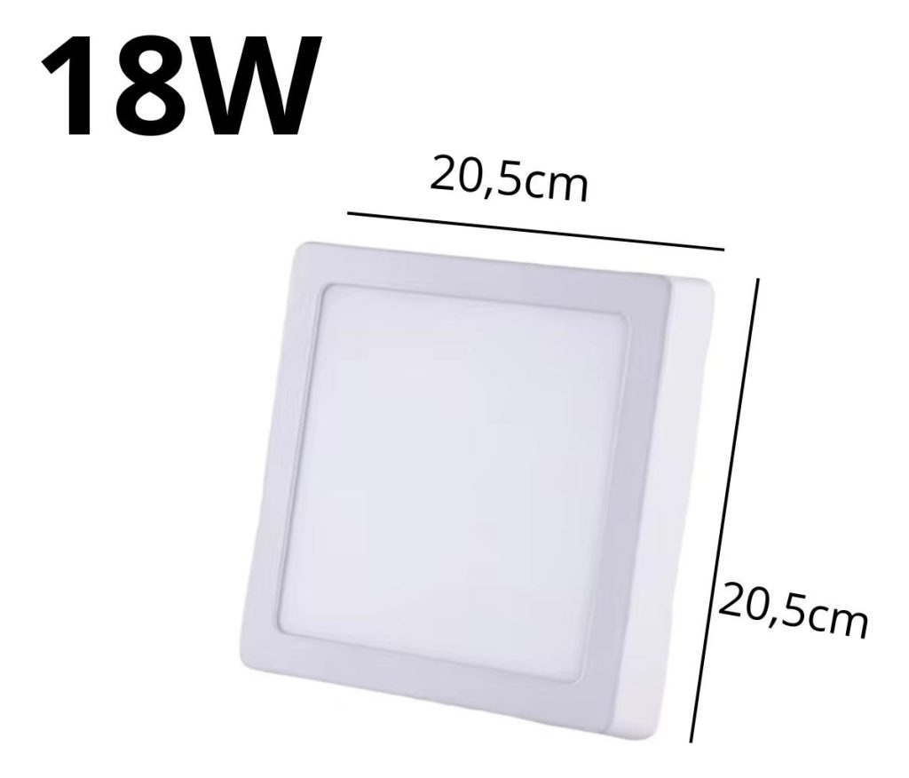 Plafon Luz Led 18w Panel Cuadrado Sobrepuesto Calidad