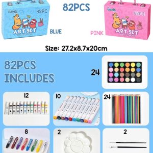Set De Arte Maleta 82 Pcs Crayolas Marcadores Pintura: imagen 9