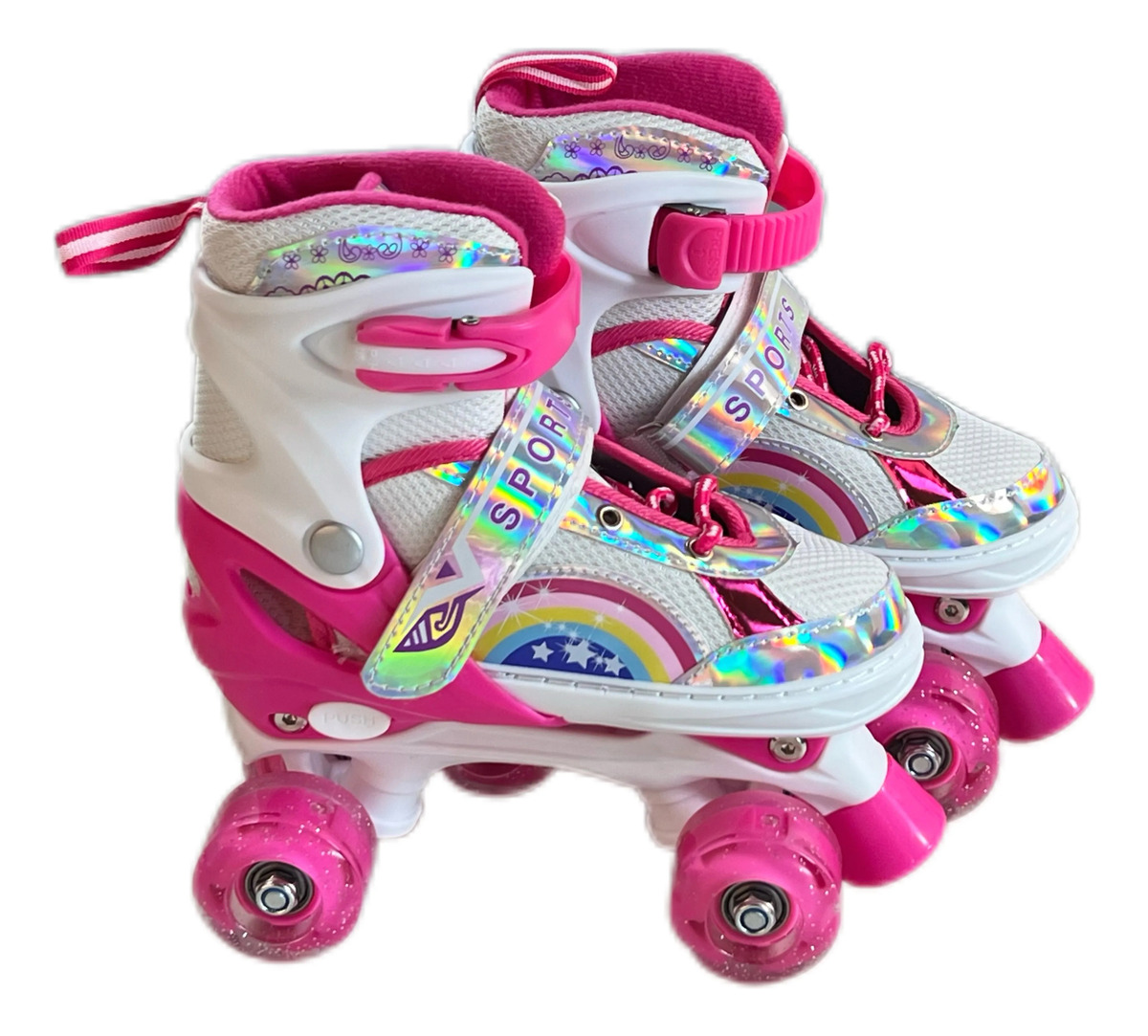 Patín Artístico Extensible Ruedas Silicona Con Luces - Imagen 7