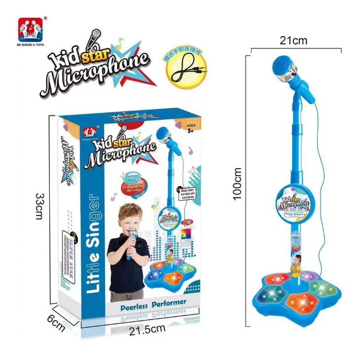 Microfono Karaoke Musical Para Niños Luces Infantil
