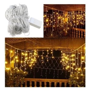 Cortina Luz Led 200 Luces Blanca Cálida 2x2 Mts Decoración: imagen 4