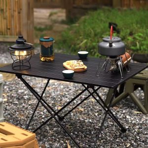 Mesa Plegable Camping Color Negro: imagen 5