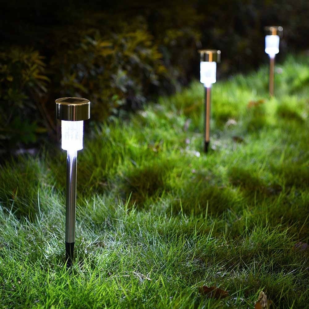 Estaca Led Solar Exterior De Acero Farol Para Jardín: imagen 3