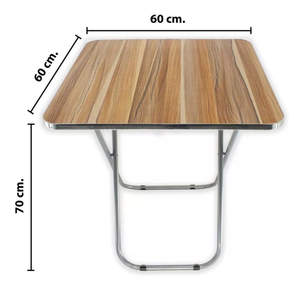 Mesa Portátil Camping Jardín Plegable 60 X 60 Cm