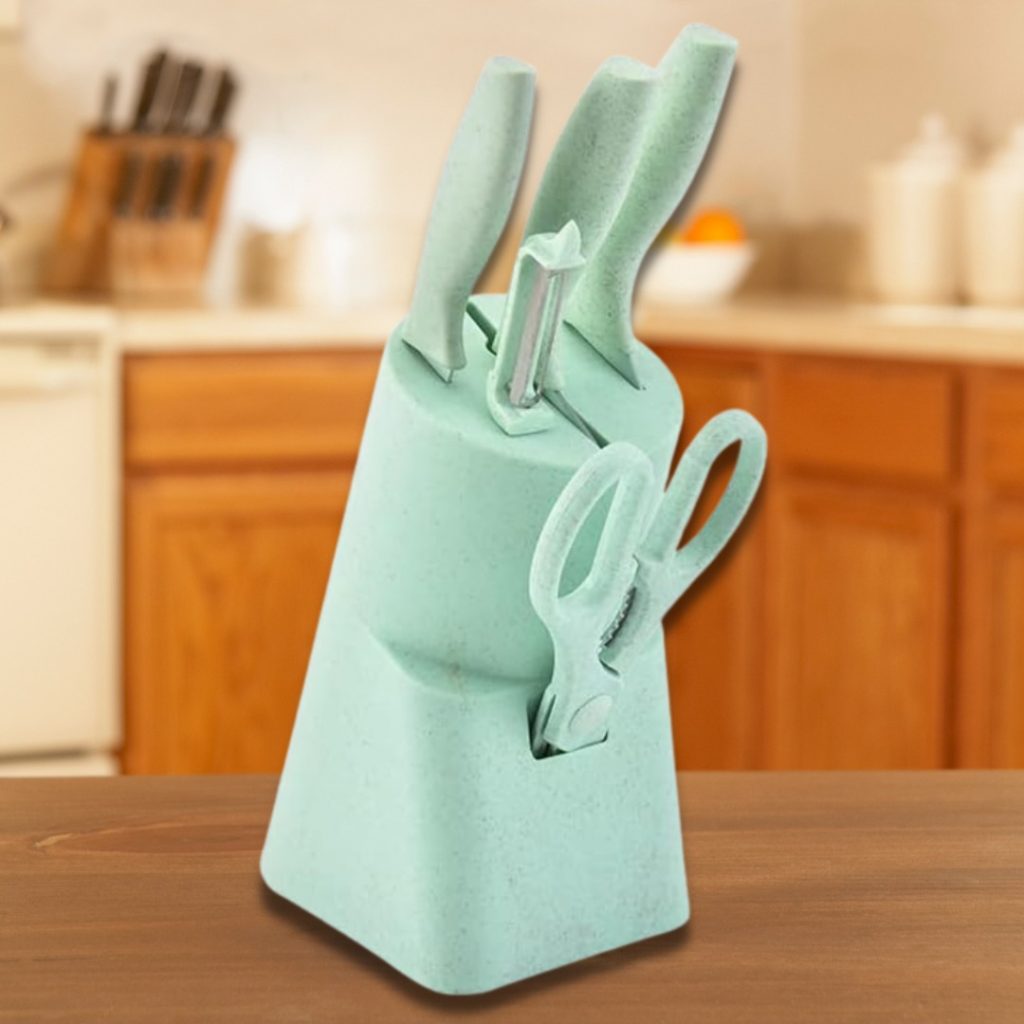Juego Set Kit De Cuchillos Chef Cocina Acero Inox Con Base