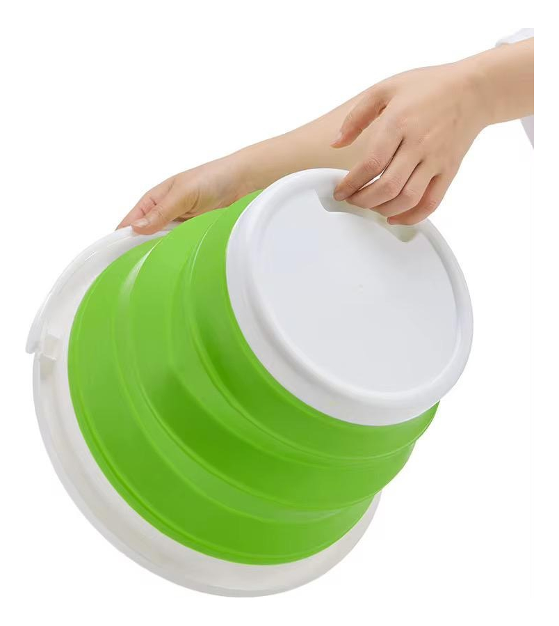 Balde Plegable De Silicona Portatil Con Manija Calidad 5 Lts - Imagen 2