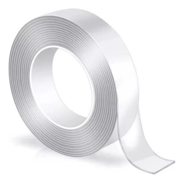 Cinta Adhesiva Magica Doble Faz Transparente Silicona 3 Mts