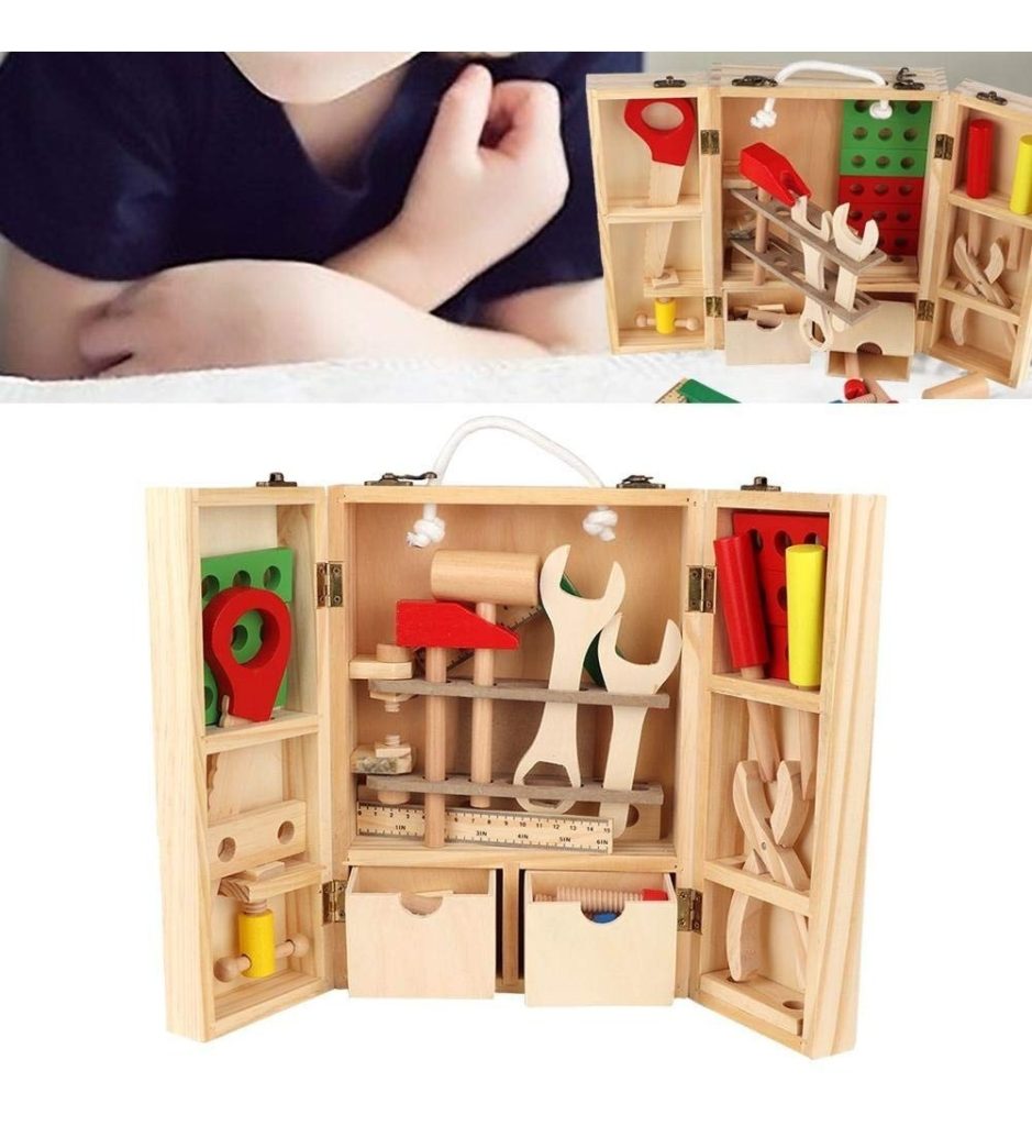 Juego Carpintero Niño Con Herramientas En Madera
