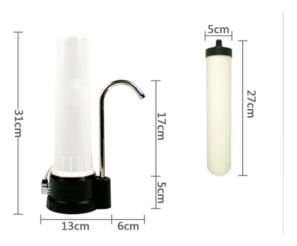Purificador De Filtro Agua Cerámica Sobre Mesada Completo