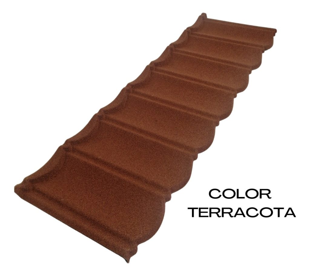 Teja Alero Chapa Gravillada Pergolas Color Terracota Marrón