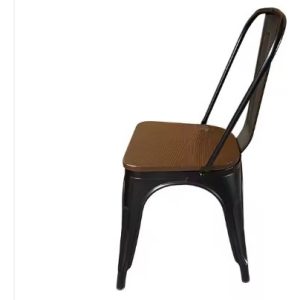 Silla Tolix Metal Asiento En Madera Colores Vintage: imagen 2