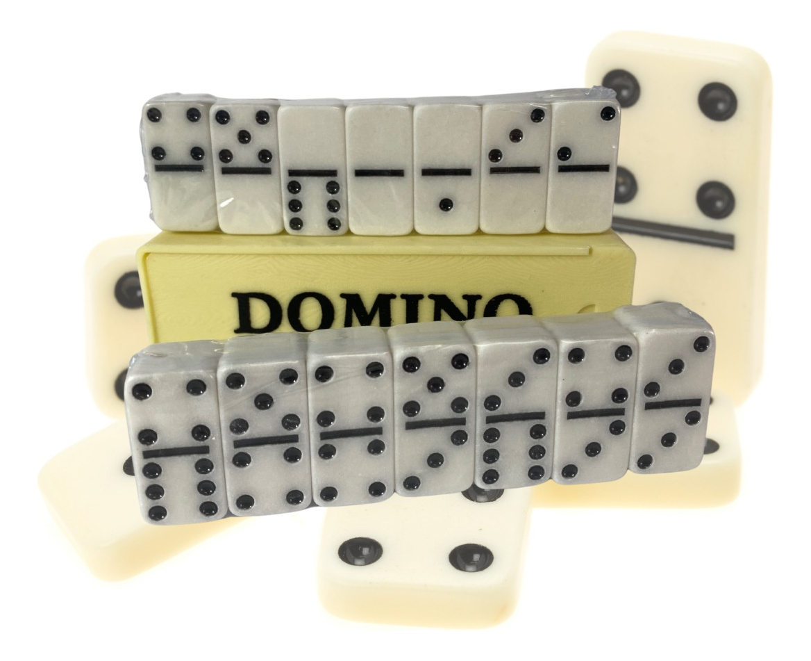 Juego De Mesa Dominó Blanco En Caja Para Adultos Y Niños: imagen 2