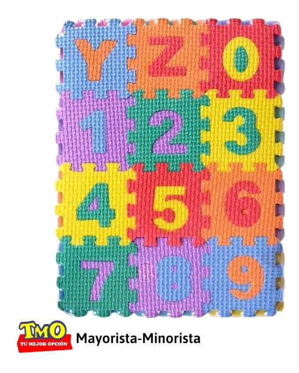 Mini Puzzle Goma Eva 36 Piezas Alfabeto Y Números 6 X 6 Cm