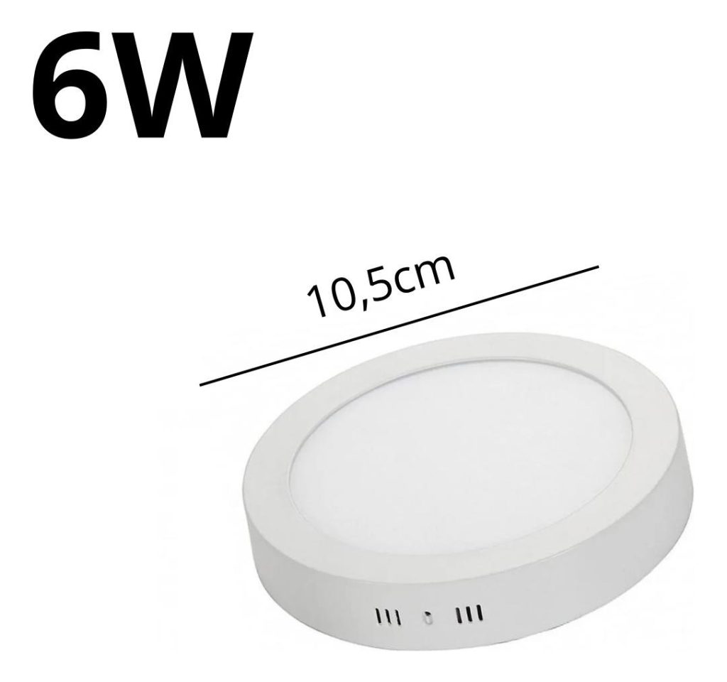 Plafon Luz Led 6w Panel Redondo Sobrepuesto Calidad