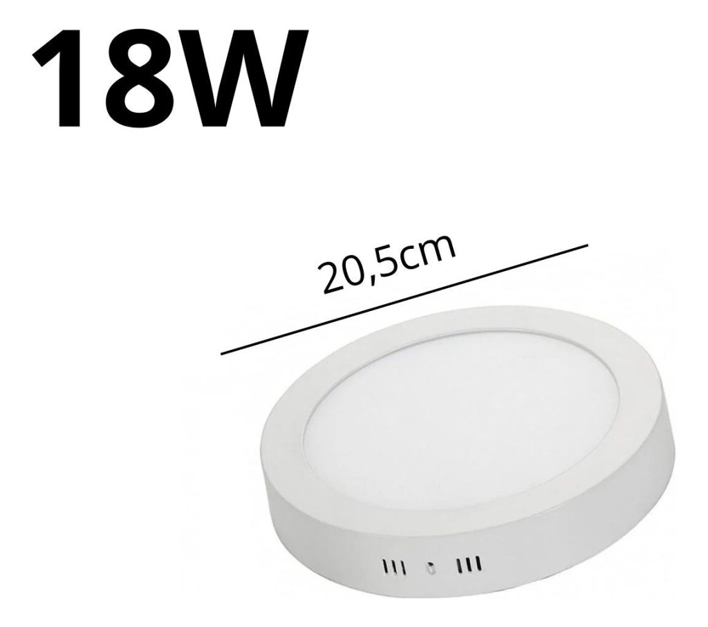 Plafon Luz Led 18w Redondo Sobrepuesto Alto Rendimiento