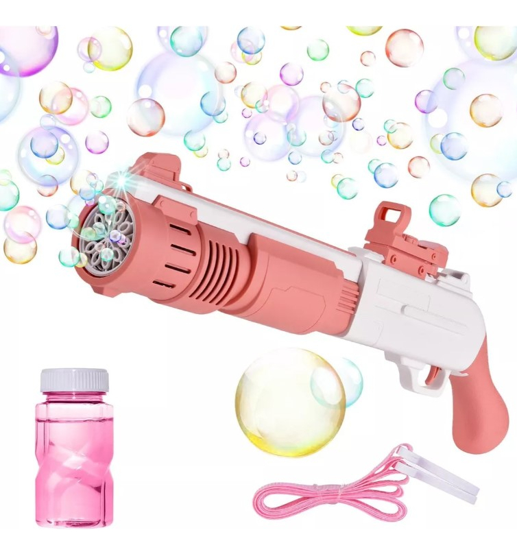 Burbujero Diseño Escopeta Burbujas Automático Infantil Rosa: imagen 2