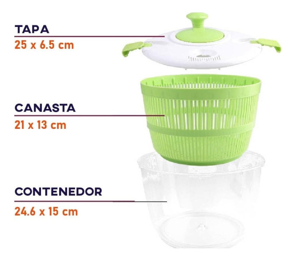 Centrifugadora De Verduras Escurridor De Vegetales Manual