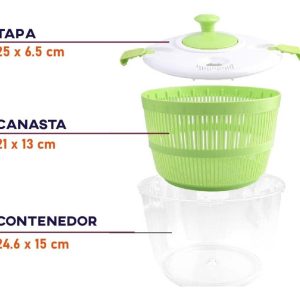 Centrifugadora De Verduras Escurridor De Vegetales Manual: imagen 6