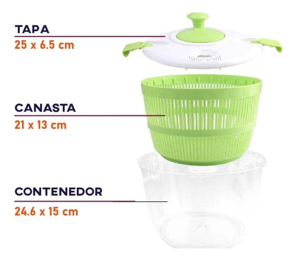 Centrifugadora De Verduras Escurridor De Vegetales Manual