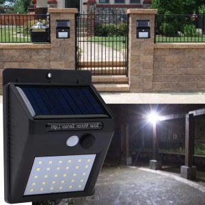 Farol Luz Lampara Led Sensor Solar Batería Exterior Jardín: imagen 6
