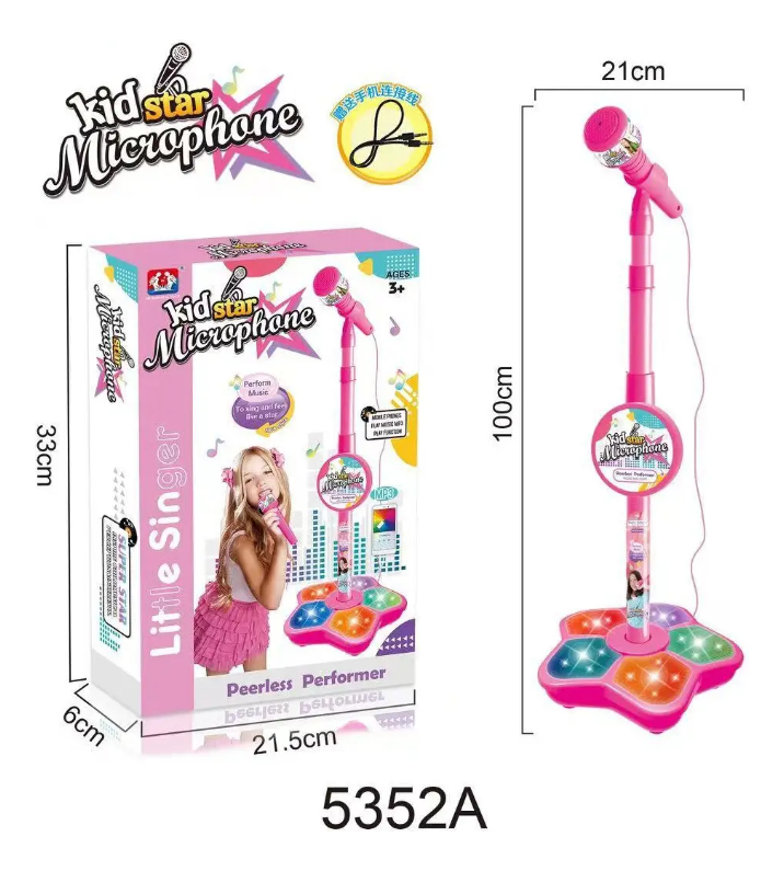Microfono Karaoke Musical Para Niños Luces Infantil
