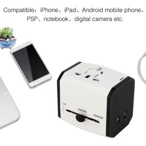 Adaptador Corriente Universal Viaje Europa Usa Aust 3 Usb