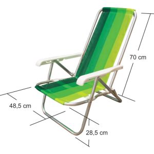 Silla Reposera De Playa 4 Posiciones De Aluminio Botafogo: imagen 2