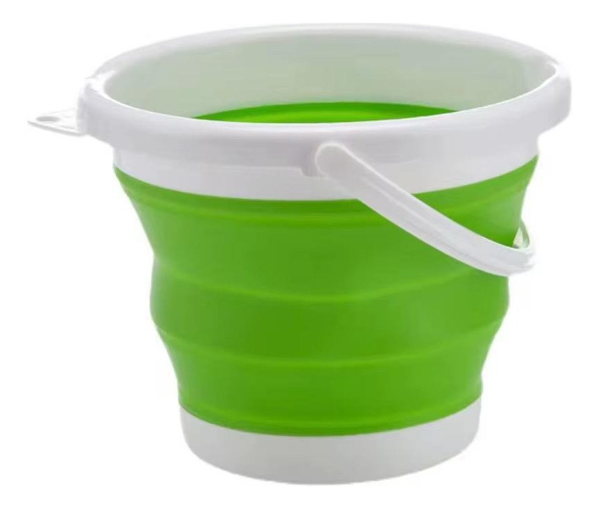 Balde Plegable De Silicona Portatil Con Manija Calidad 5 Lts