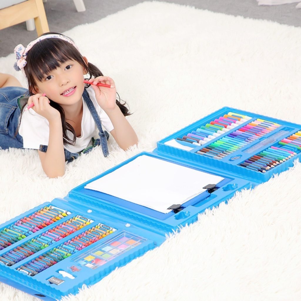 Set De Arte De Dibujo Y Pinturas Infantil 208 Pcs C/estuche
