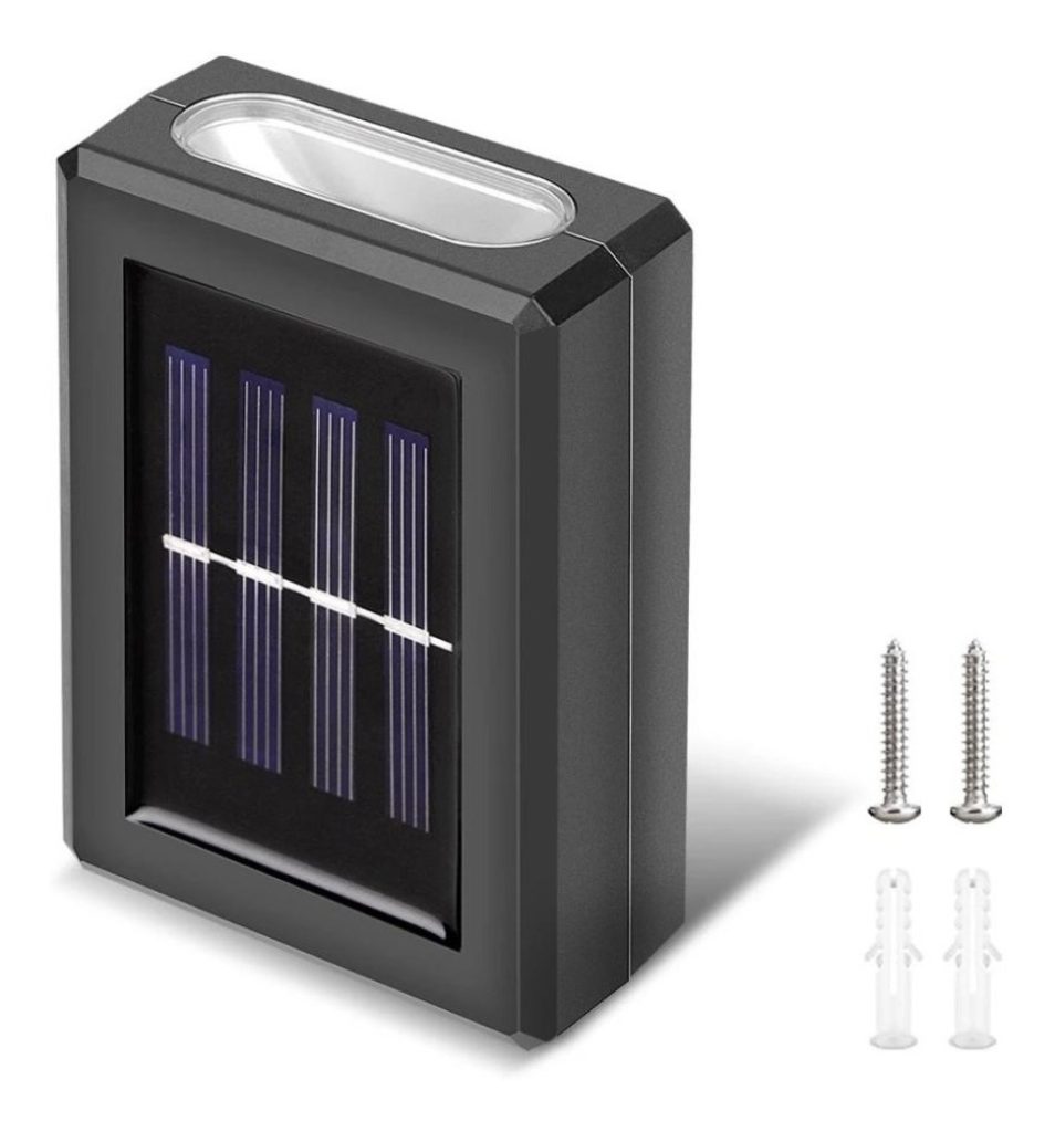 Foco Farol Solar Led Aplique Decoración Fotocélula X 2 Uds