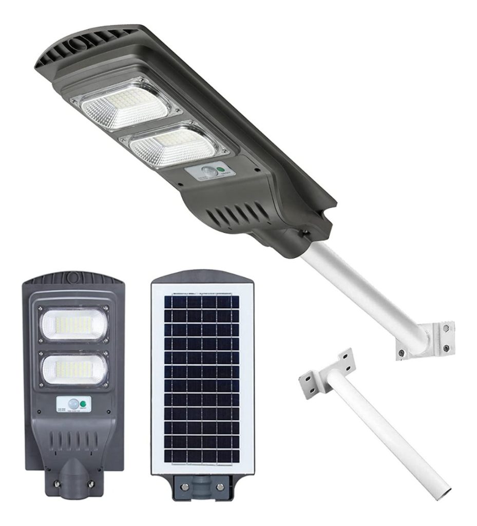Farol Solar Led Reflector Sensor Control Remoto +brazo Metal