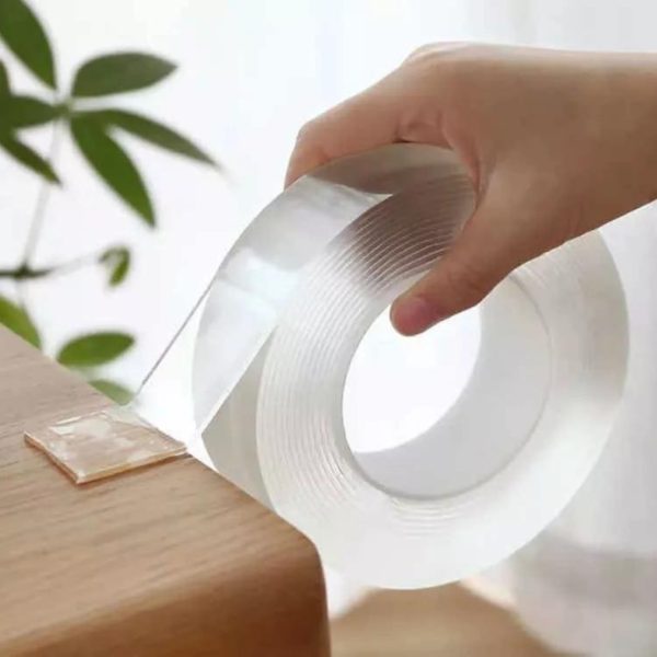 Cinta Adhesiva Magica Doble Faz Transparente Silicona 3 Mts