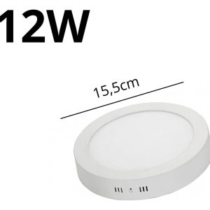 Plafon Luz Led 12w Panel Redondo Sobrepuesto Calidad: imagen 2