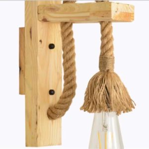 Portalampara Rustico De Madera Y Cuerda Calidad: imagen 3