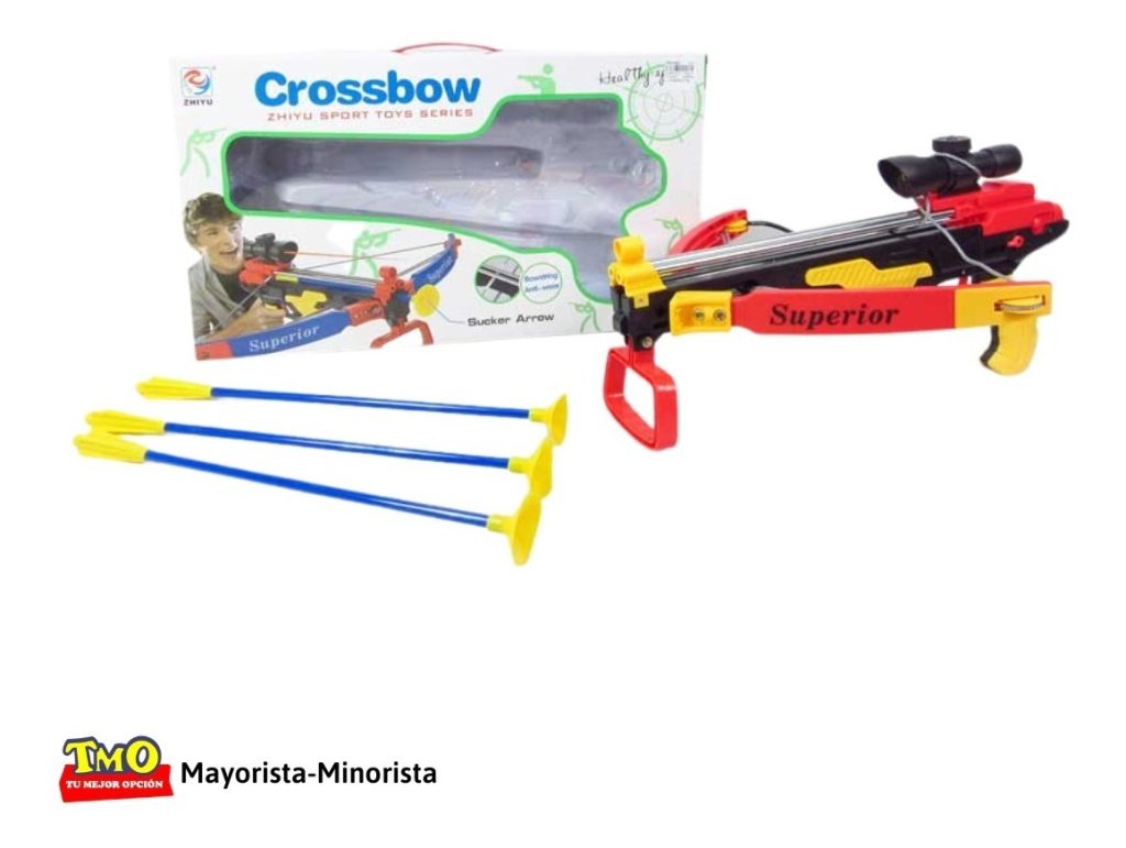 Ballesta Juguete Para Niños 60 Cm, 3 Flechas Y Mira Láser