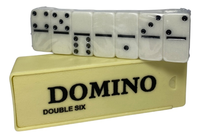 Juego De Mesa Dominó Blanco En Caja Para Adultos Y Niños