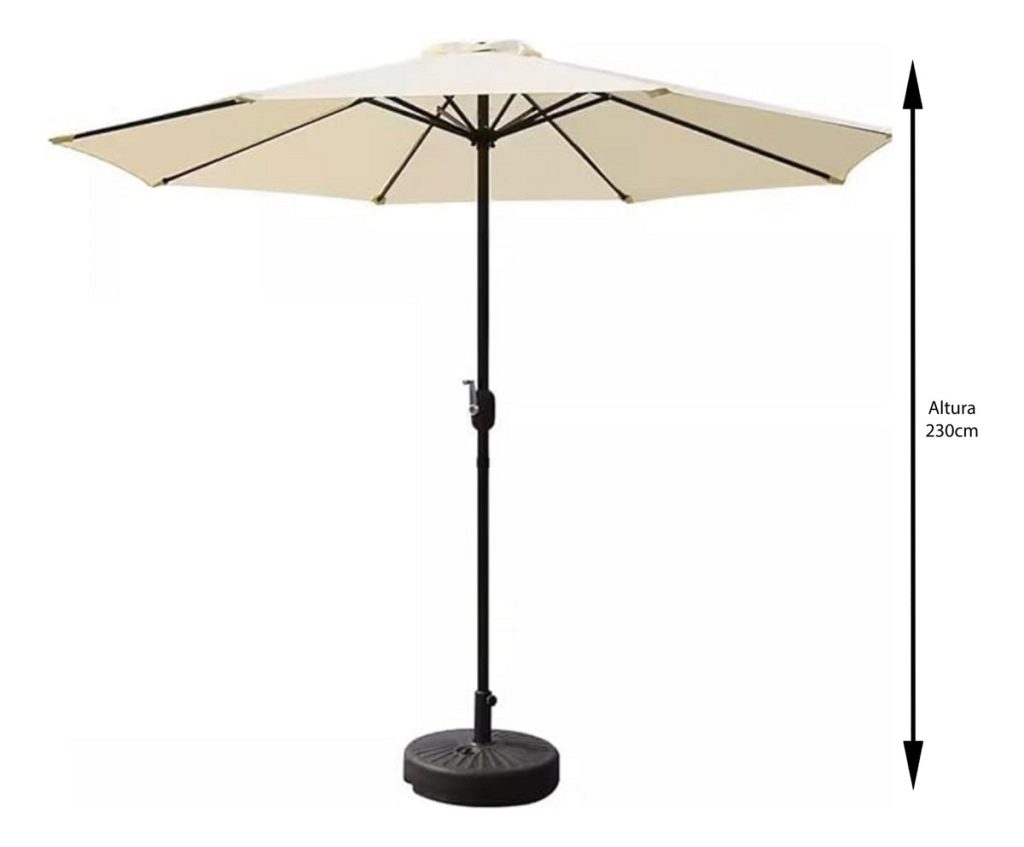 Sombrilla Para Jardín Con Soporte De Plástico Engomado.