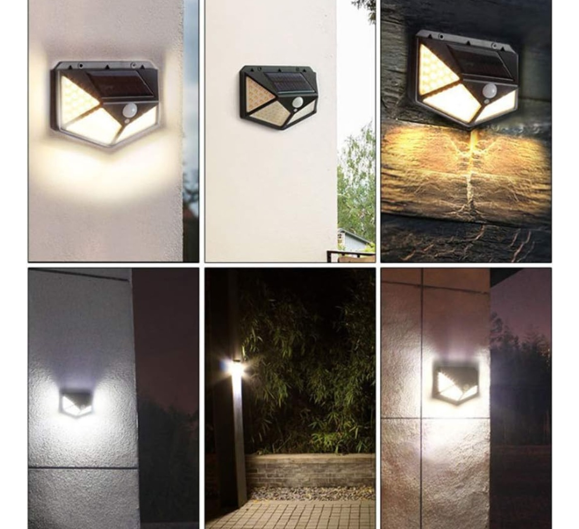 Foco Lampara Exterior Farol Solar Foco 100 Led Sensor Mov: imagen 5