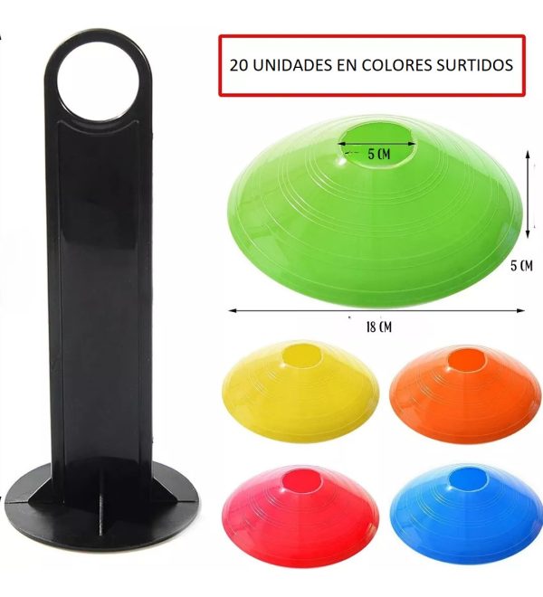 Conos Entrenamiento Tortuga Flexibles X 20 Uds + Soporte
