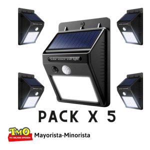 Foco Solar X 5 Unidades 30 Led Sensor Movimiento Blanco Frío: imagen 2